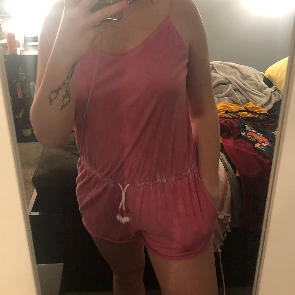 Pink Romper with Drawstrings